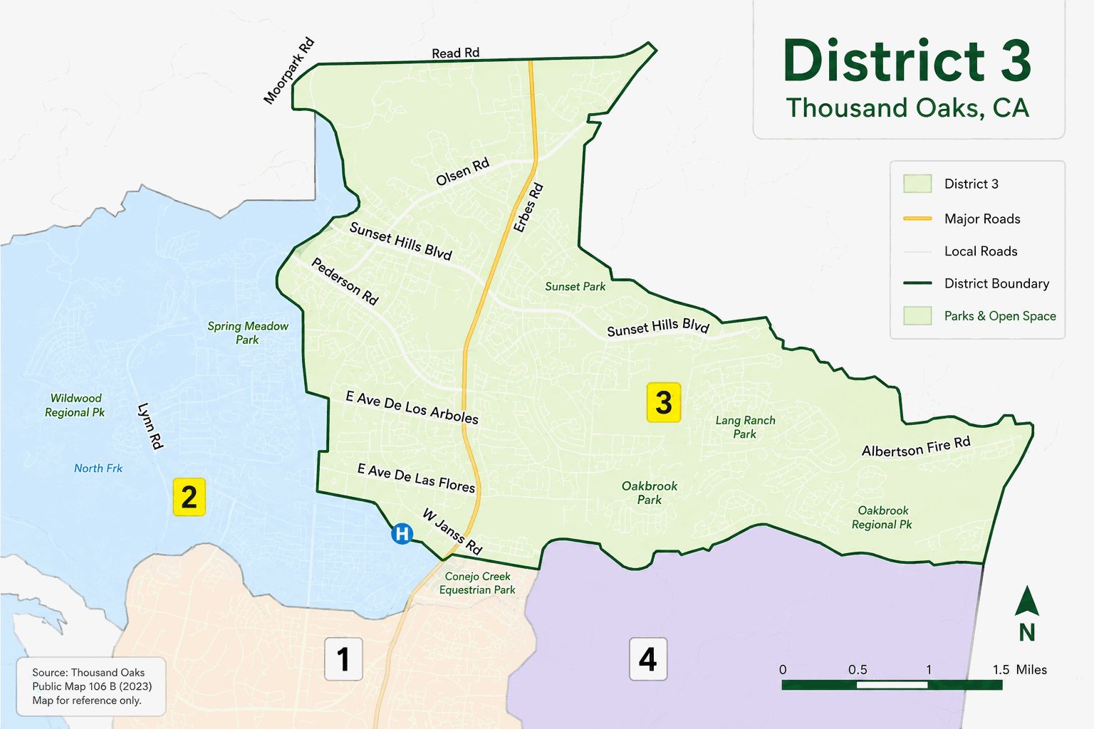 Map of Thousand Oaks City Council District 3